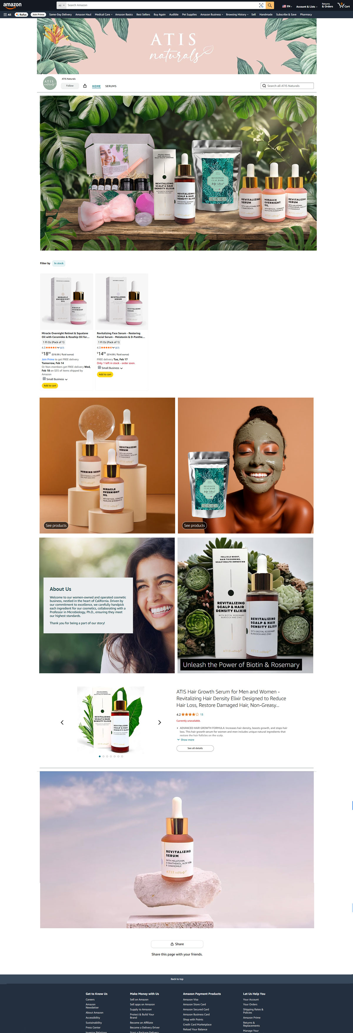 Amazon Store Frontpage - Social Commerce Design