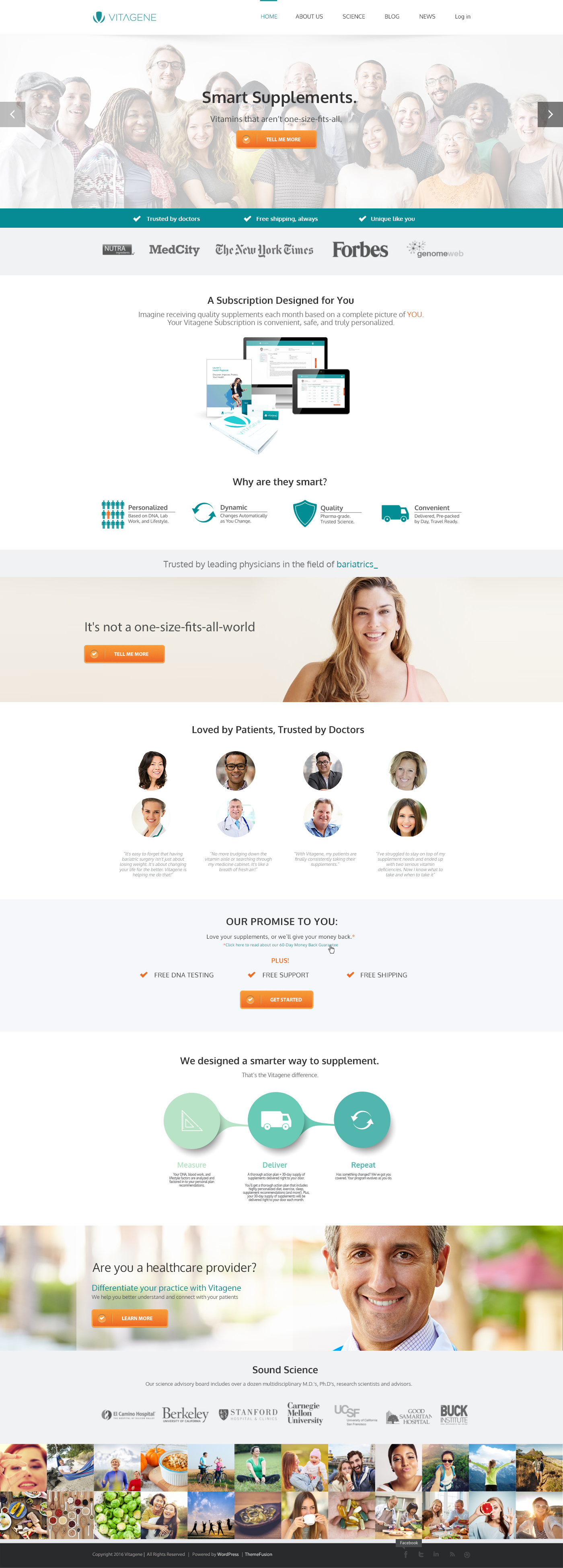 Vitagene Smart Supplements Homepage